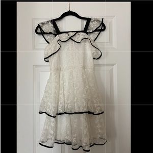 Gianni Bini black and white ruffle girls dress